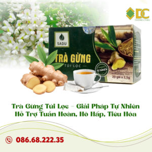 Trà Gừng Túi Lọc – Giải Pháp Tự Nhiên Hỗ Trợ Tuần Hoàn, Hô Hấp, Tiêu Hóa